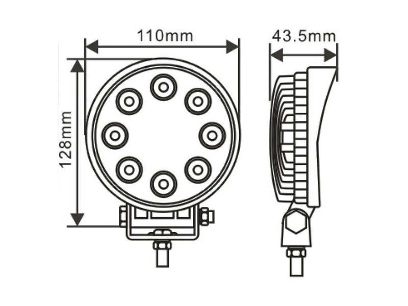 Farol de trabalho LED, 1600 Lumens, 10-30V (S.129485)