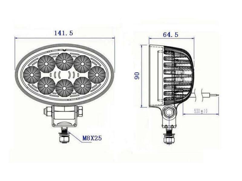 Farol de trabalho LED, 1600 Lumens, 10-30V (S.129486)