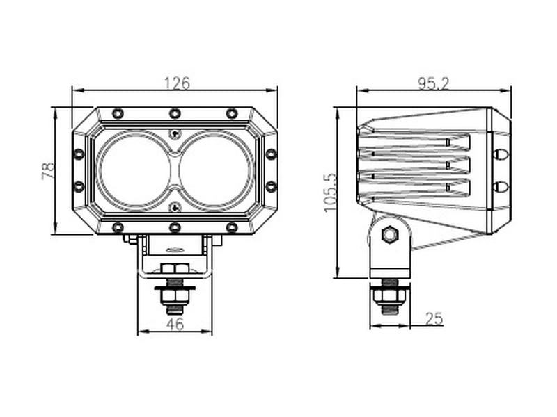 Farol de trabalho LED (Cree Alta Potencia), CISPR 25: Class 3, 6000 Lumens, 10-60V (S.130031)