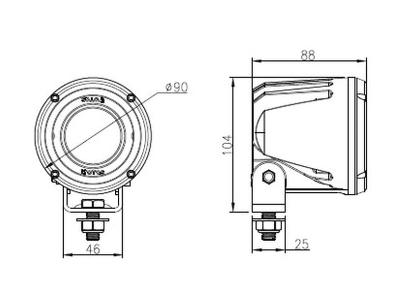 Farol de trabalho LED (Cree Alta Potencia), CISPR 25: Class 3, 2800 Lumens, 10-60V (S.130033)