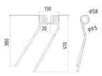 Mola - Esq. - Comp:410mm, Larg:130mm, Ø9.5mm - para Niemeyer (S.132535)