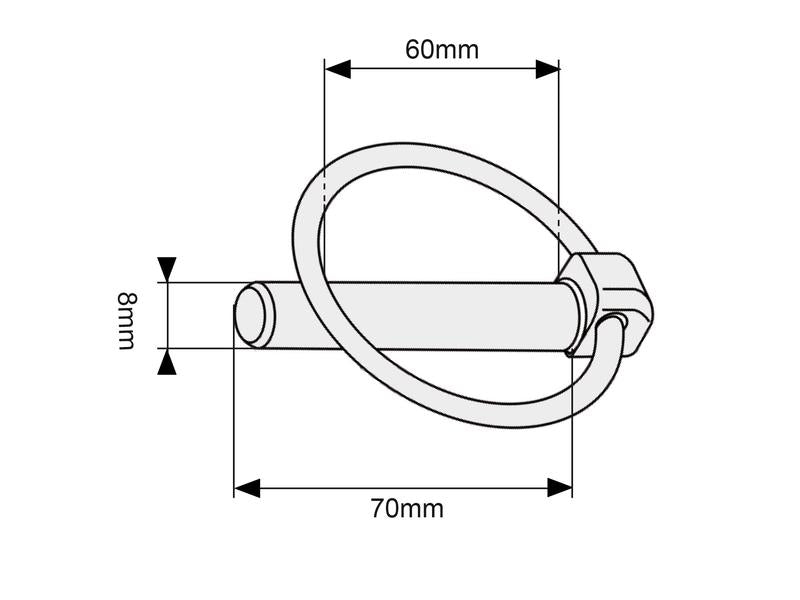 Cavilha de mola, Cavilha Ø8mm x 70mm (S.13453)
