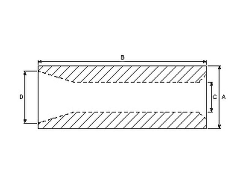 Casquilho bico do carregador frontal - Ø57 x 145mm (Cone 2) (S.135609)