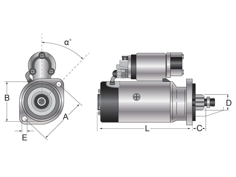 Motor de Arranque - 12V, 3.2 Quilowatts, Engrenagem redutora (Mahle) (S.137295)