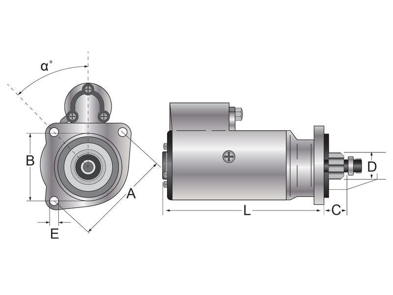 Motor de Arranque - 12V, 4.2 Quilowatts, Engrenagem redutora (Mahle) (S.137300)