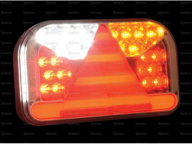 LED Farolim, Funções: 7, Travão / Traseiro / Pisca / Nevoeiro / marcha atrás / Chapa de matricula / Reflector, Esq., 12-36V (S.143044)