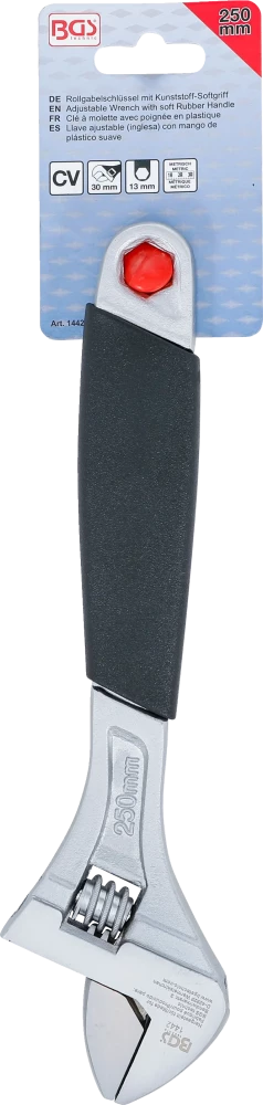 Chave francesa com punho de plástico macio | máx. 30 mm