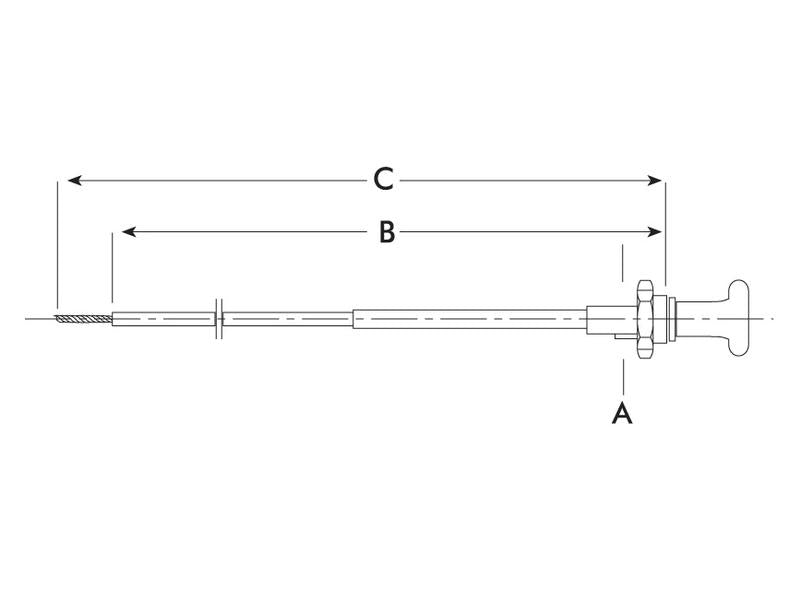 Cabo stop - Comp: 2400mm, Comprimento externo do cabo: 2000mm. (S.14838)