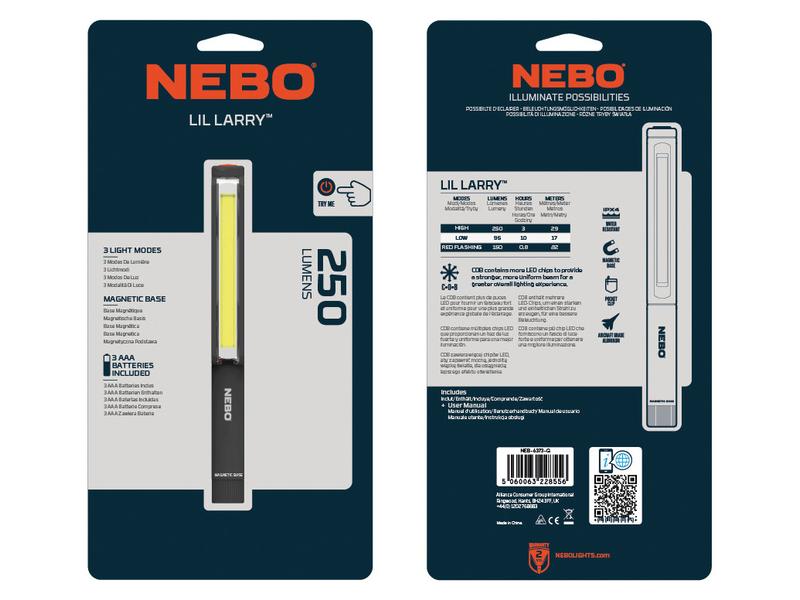 Lanterna LED Nebo Lil Larry, 250/95 lúmenes (S.149180)