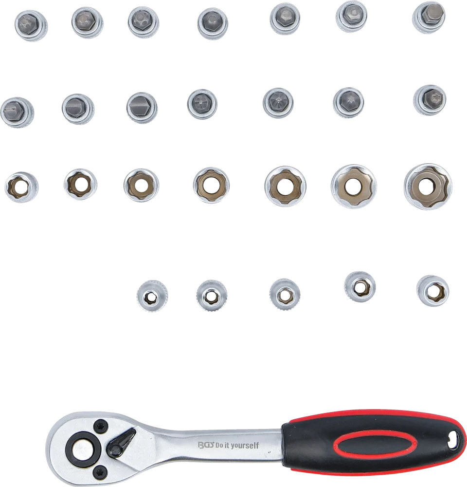 Conjunto de Chaves de Caixa Pro Torque 1/4" | 4-13 mm | 27 Peças