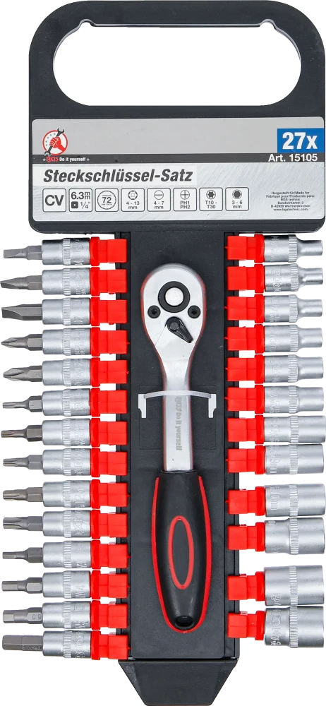 Conjunto de Chaves de Caixa Pro Torque 1/4" | 4-13 mm | 27 Peças