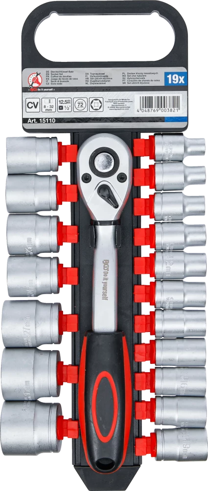 Conjunto de Chaves de Caixa Pro Torque 1/2" | 8-32 mm | 19 Peças