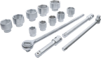 Conjunto de Chaves de Caixa Sextavadas 1" | 36-80 mm | 15 Peças | Mala Metal