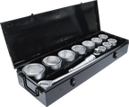 Conjunto de Chaves de Caixa Sextavadas 1" | 36-80 mm | 15 Peças | Mala Metal