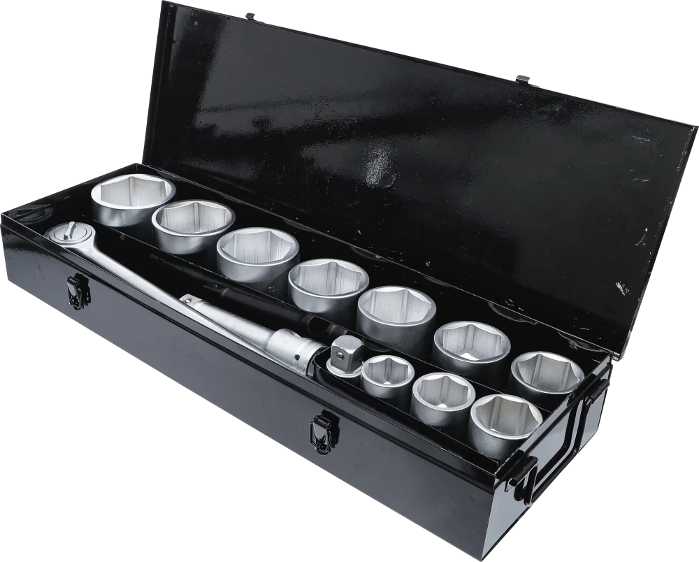 Conjunto de Chaves de Caixa Sextavadas 1" | 36-80 mm | 15 Peças | Mala Metal