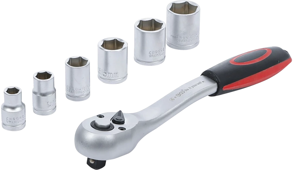 Conjunto de Chaves de Caixa Sextavadas 3/8" | 8-19 mm | 7 Peças