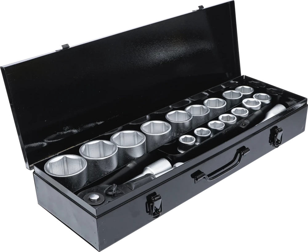 Conjunto de Chaves de Caixa Sextavadas 3/4" | 19-50 mm | 20 Peças | Mala Metal