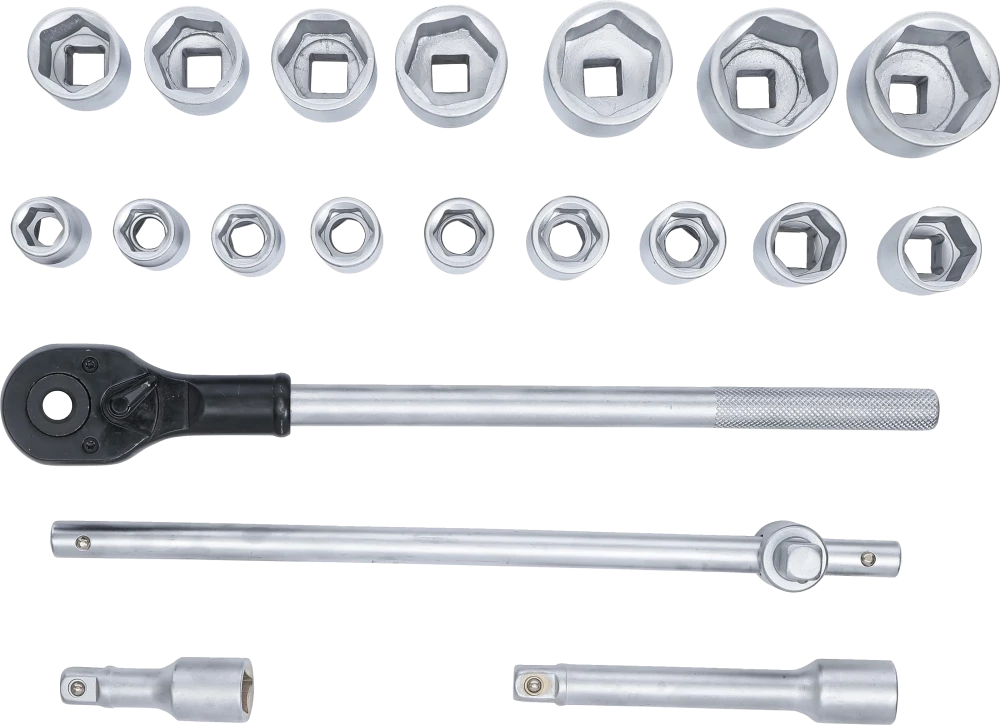 Conjunto de Chaves de Caixa Sextavadas 3/4" | 19-50 mm | 20 Peças | Mala Metal