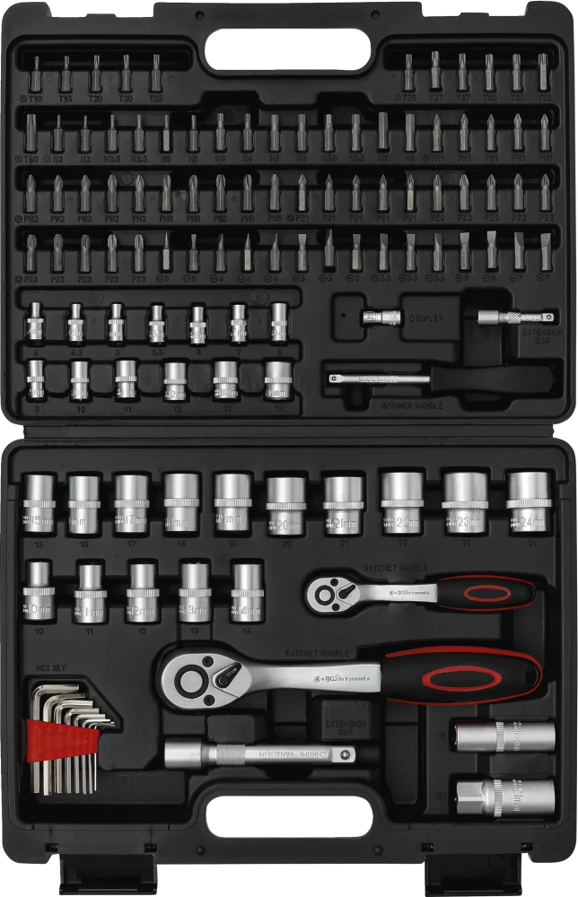 Conjunto de Chaves de Caixa Super Lock 1/4"+1/2" | 115 Peças