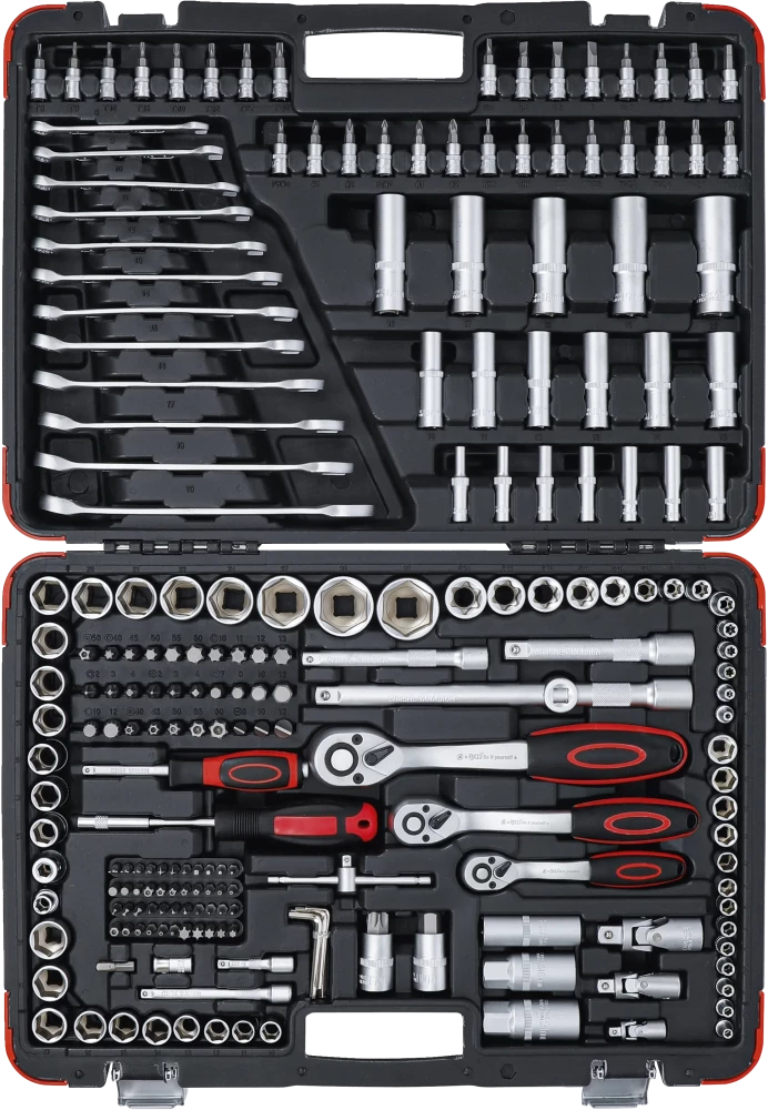 Conjunto de Chaves de Caixa 1/4"+3/8"+1/2" | 216 Peças