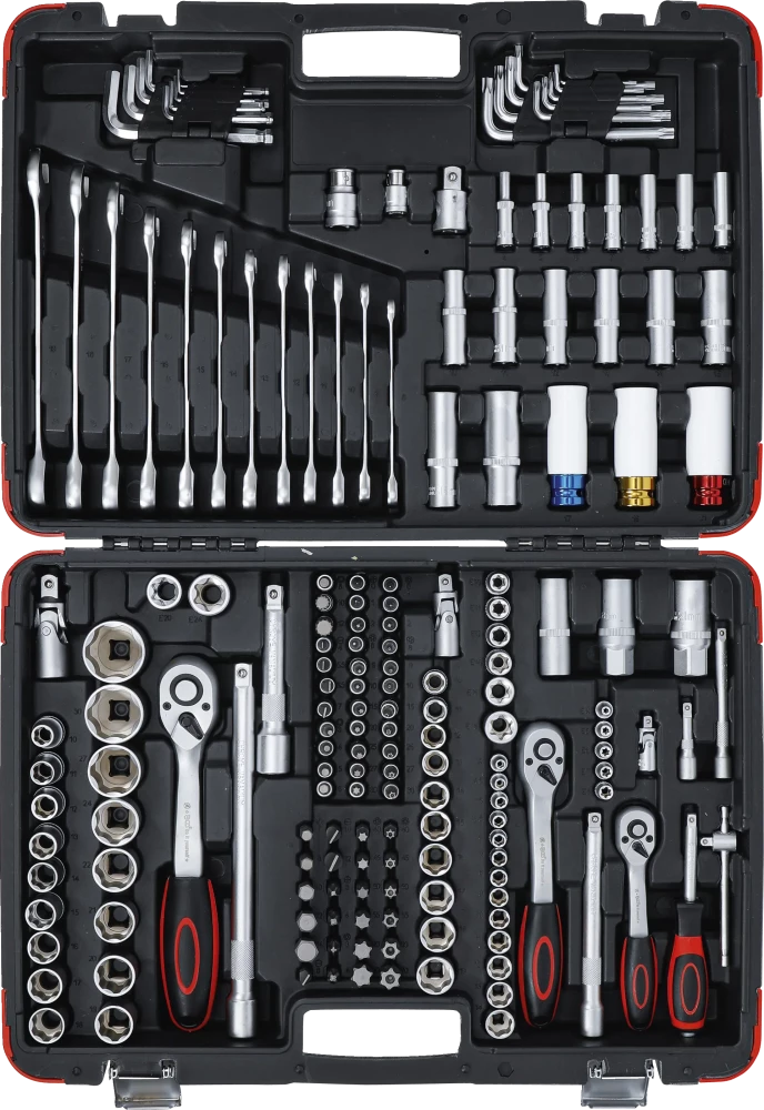 Conjunto de Chaves de Caixa Super Lock 1/4"+3/8"+1/2" | 176 Peças