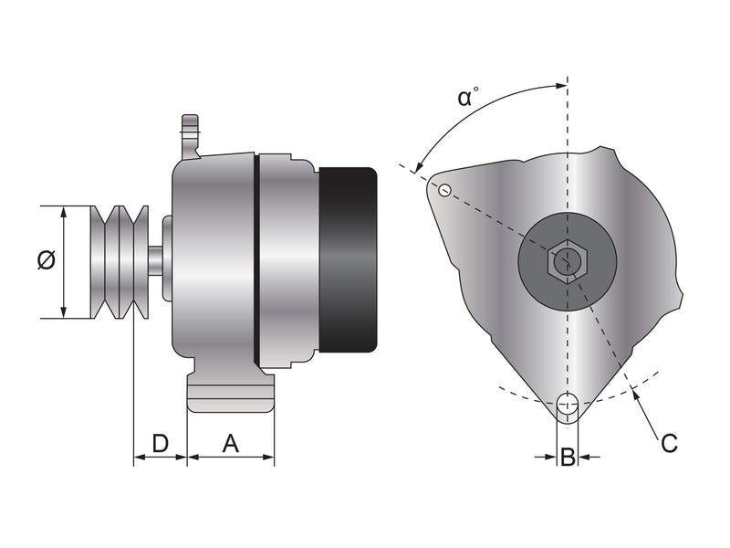 Alternador (Sparex) - 14V, 120 Amps (S.155598)
