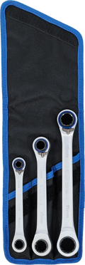 Conjunto de chaves anulares com roquete | reversível | 4 em 1 | 3 peças