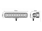 LED Barra plano, 165mm, 2800 Lumens, 10-30V (S.155601)