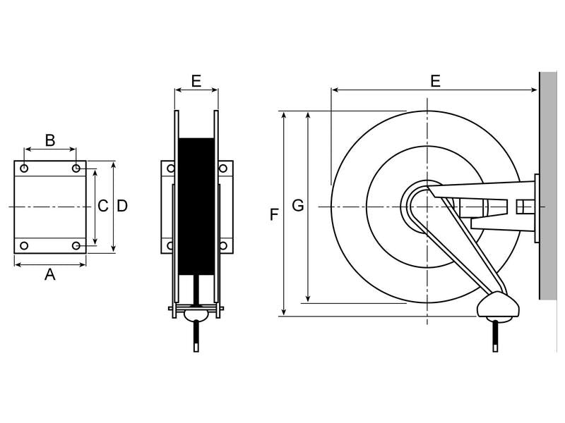 Enrolador retrátil de mangueira Graxa, 1/4 x 15M (S.156536)