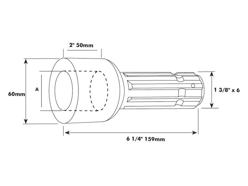 Adaptador PTO - Diametro Ø25mm x Male spline 1 3/8'' - 6. (S.15719)