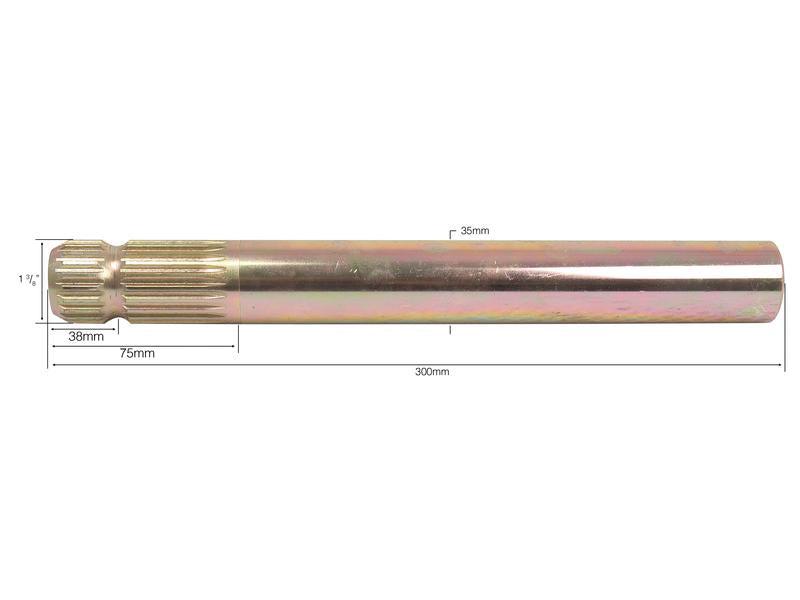 Veio estriado PTO —numa extremidade - 1 3/8'' - 6 estrias, Comp: 300mm (S.15944)