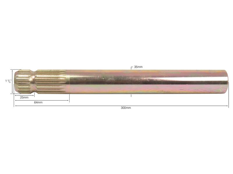 Veio estriado PTO —numa extremidade - 1 3/8'' - 21 estrias, Comp: 300mm (S.15945)