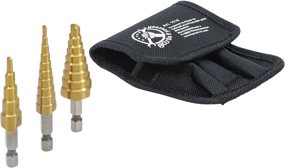 Conjunto de brocas escalonadas HSS | 3 - 20 mm | 3 peças