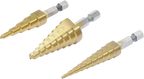 Conjunto de brocas escalonadas HSS | 3 - 20 mm | 3 peças
