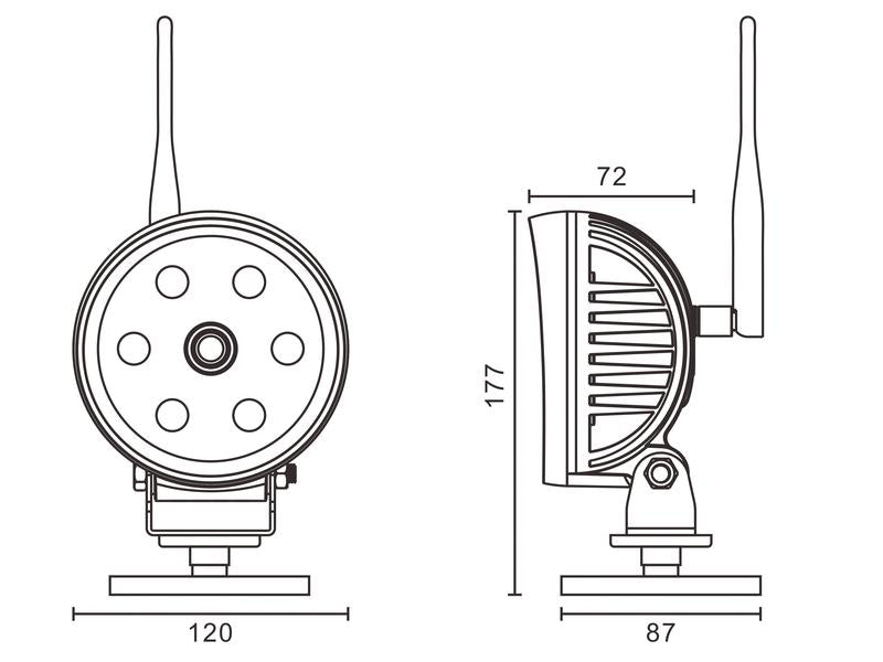 LED Luz de trabalho com câmara integrada, sem fios, 10-32V (S.162182)