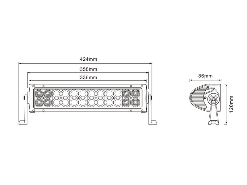 LED Barra plano, 410mm, 4200 Lumens, 10-30V (S.162196)
