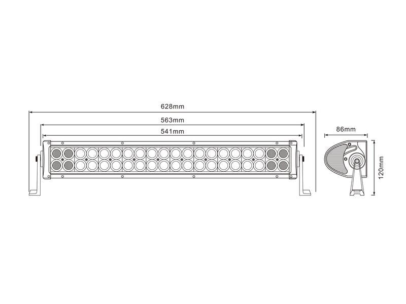 LED Barra plano, 610mm, 7200 Lumens, 10-30V (S.162197)