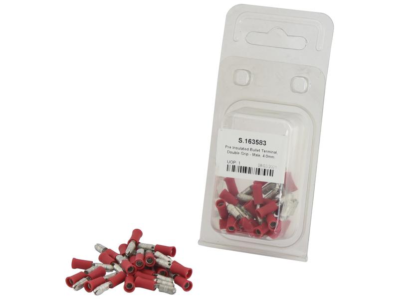 Agripak 25 un. Term. pré-isolado - Macho, 4.0mm, Vermelho (S.163583)