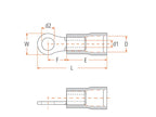 Agripak 25 un. Terminal, 5.3mm, Azul (S.163594)