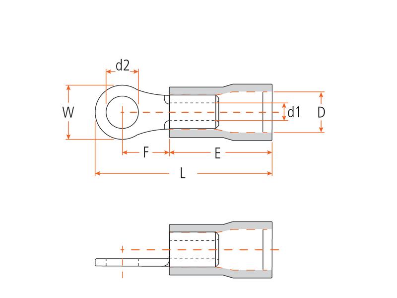 Agripak 25 un. Terminal, 5.3mm, Azul (S.163594)