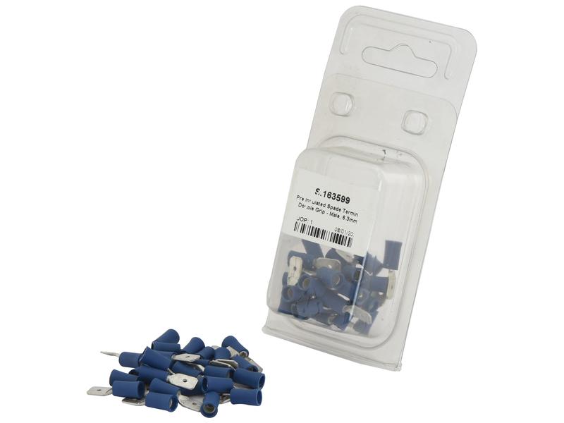 Agripak 25 un. Terminal 6.3mm, Azul (S.163599)