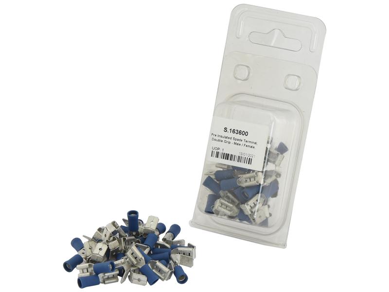 Agripak 25 un. Terminal 6.3mm, Azul (S.163600)