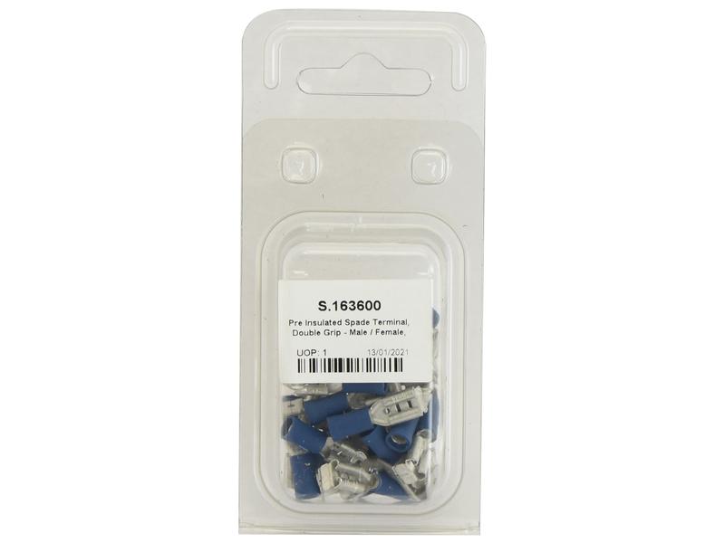 Agripak 25 un. Terminal 6.3mm, Azul (S.163600)