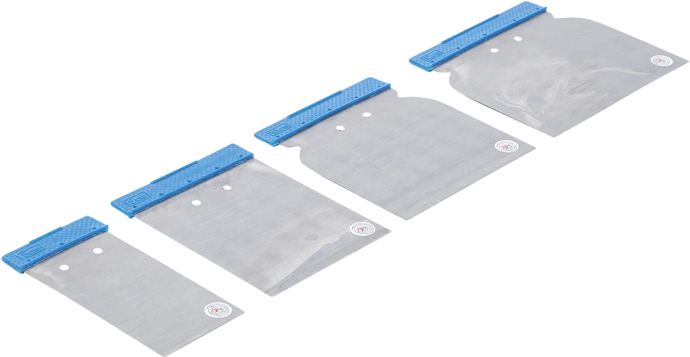 Conjunto de espátulas japonesas | Tira de aço de molas | 50 / 80 / 100 / 120 mm | 4 peças