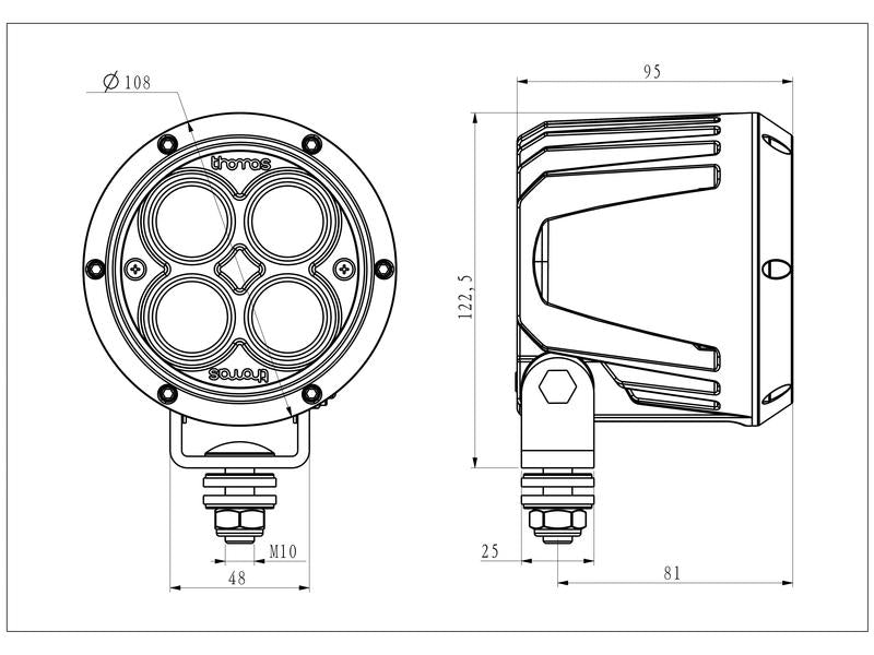 Farol de trabalho LED (Cree Alta Potencia), CISPR 25: Class 3, 4300 Lumens, 10-60V (S.164167)