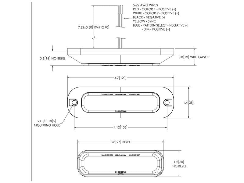 Farolim LED Perigo, 4 LEDs, Cor de luz: Transparente (S.164689)
