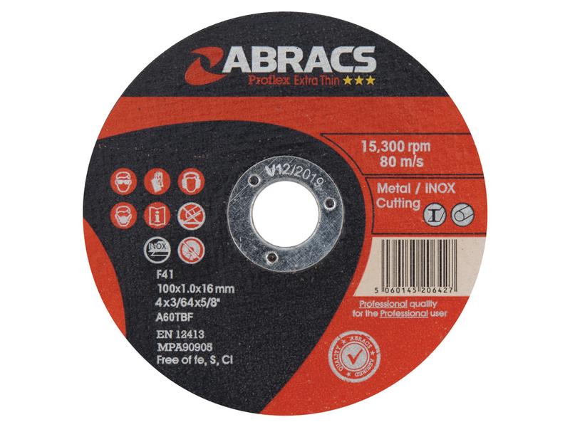 Disco de corte - Metal INOX Ø100 x 1 x 16mm A60TBF (S.164805)