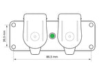 Adaptador de tomada dupla auxiliar de 3 pinos (S.164814)