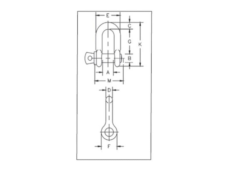 Manilha de corrente com cavilha aparafusada G210 - Carga de trabalho segura: 8 1/2T, Tamanho 1mm (1 un.) (S.164963)