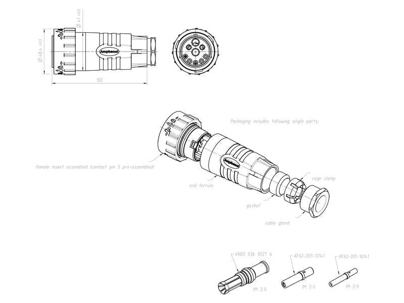 Ficha ISOBUS Duramate™ 2x60A (10mm²) (S.165261)